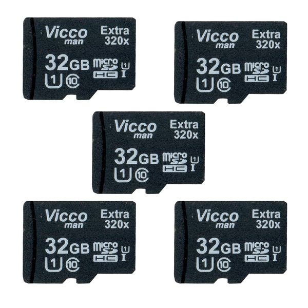 کارت حافظه microSDHC ویکومن مدل Extre 320X کلاس 10 استاندارد UHS-I U1 سرعت48MBps ظرفیت 32 گیگابایت بسته 5 عددی