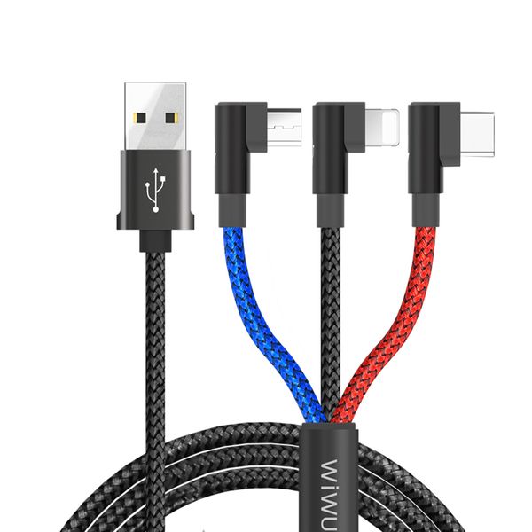 کابل تبدیل USB به USB-C/microUSB/لایتنینگ ویوو مدل YZ-107 طول 1.5 متر