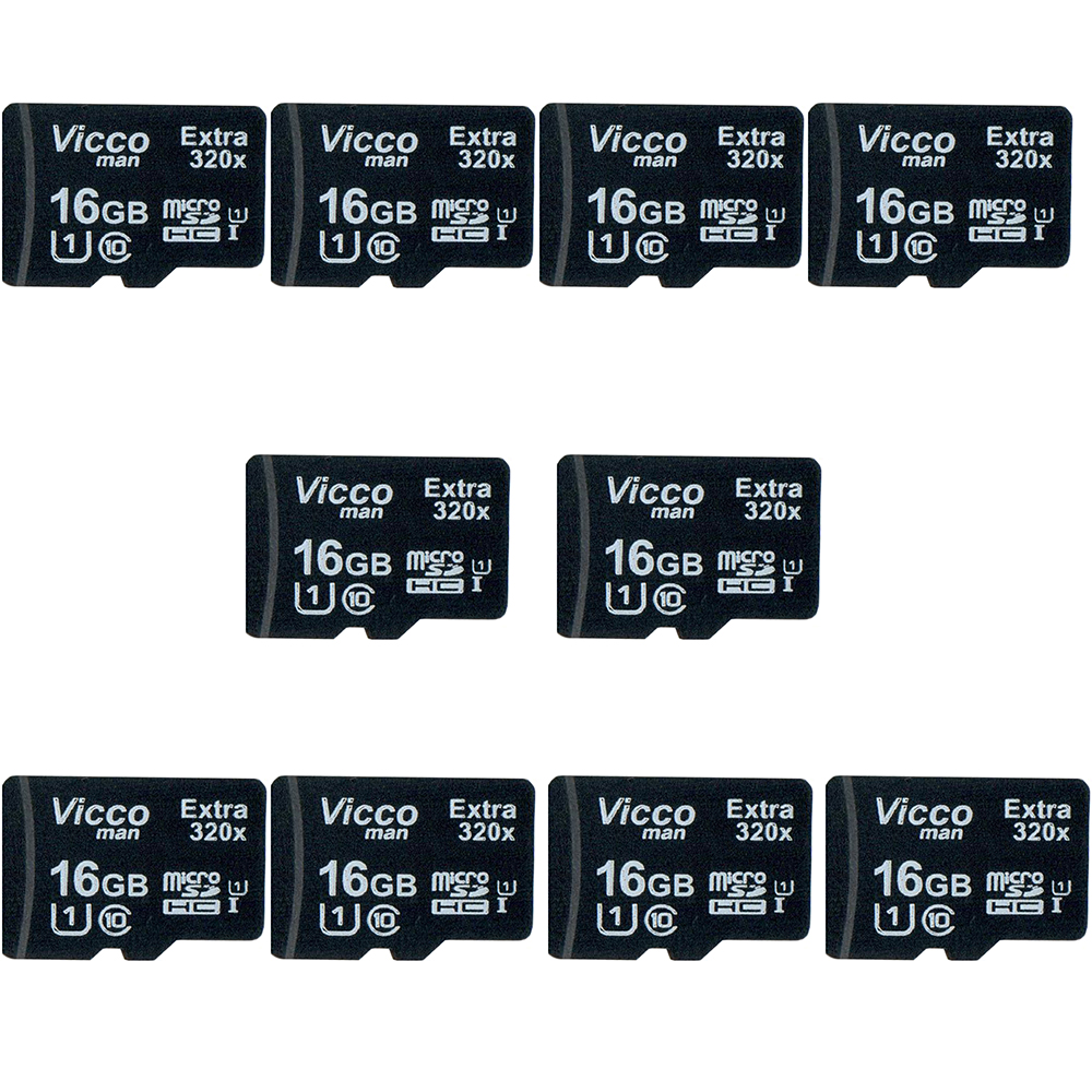 کارت حافظه microSDHC ویکومن مدل Extre 320X کلاس 10 استاندارد UHS-I U1 سرعت48MBps ظرفیت 16 گیگابایت بسته 10 عددی