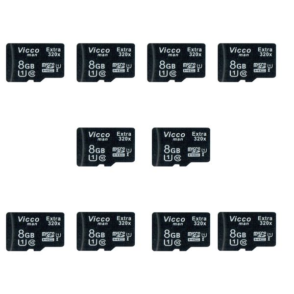 کارت حافظه microSDHC ویکومن مدل Extre 320X کلاس 10 استاندارد UHS-I U1 سرعت48MBps ظرفیت 8 گیگابایت بسته 10 عددی