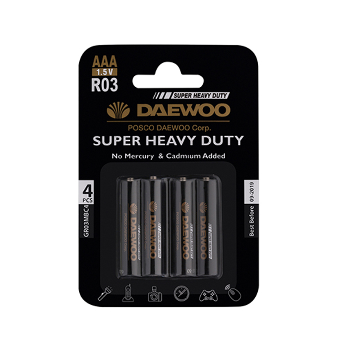 باتری نیم قلمی دوو مدل Super Heavy Duty بسته 4 عددی