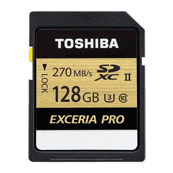 کارت حافظه SDXC توشیبا مدل N501Exceria PRO کلاس 10 استاندارد UHS-II سرعت 270MBps ظرفیت 128 گیگابایت