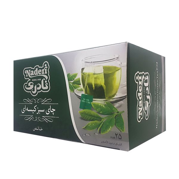 چاي سبز خالص كيسه اي نادري بسته 25 عددي