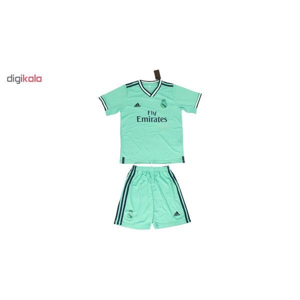 ست پیراهن و شورت ورزشی پسرانه طرح رئال مادرید کد 2019.20 رنگ سبز