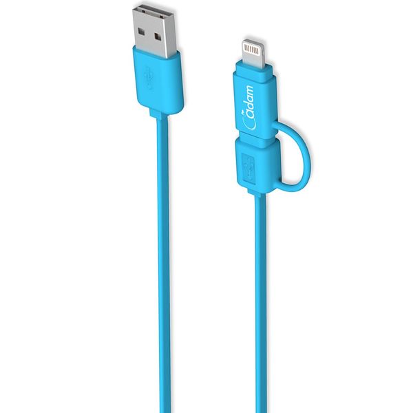 کابل تبدیل USB به لایتنینگ و microUSB آدام المنتس مدل Flip Duo 20F به طول 0.2 متر