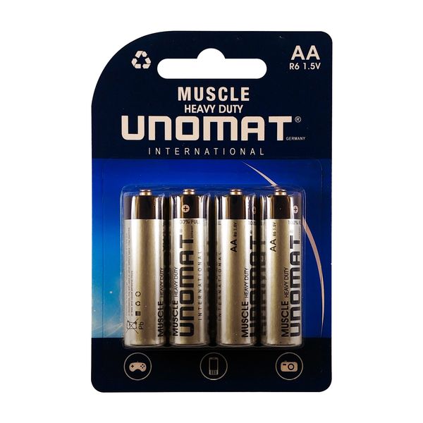 باتری قلمی یونومات مدل Muscle Heavy Duty بسته 4 عددی