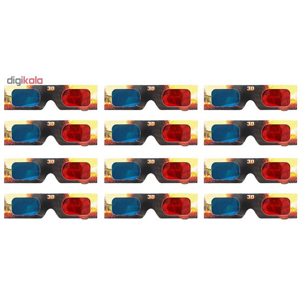 عینک سه بعدی مدل 001zippleback بسته 12 عددی