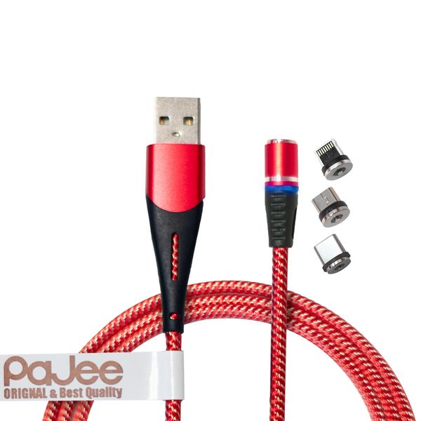 کابل تبدیل USB به microUSB/USB-C/لایتنینگ پاجی مدل PJ-UMLT طول 1.2 متر
