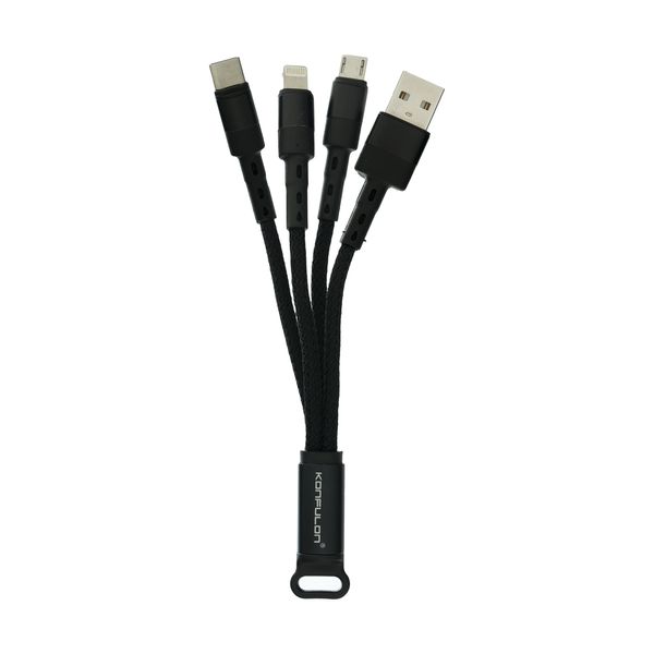 کابل تبدیل USB به microUSB / USB-C / لایتنینگ کانفلون مدل DC07 طول 0/1 متر