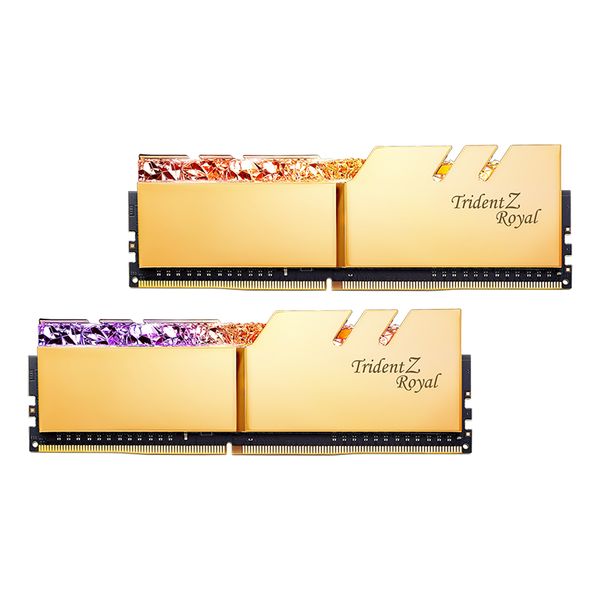 رم دسکتاپ DDR4 دو کاناله 3000 مگاهرتز CL16 جی اسکیل مدل Trident Z Royal GOLD ظرفیت 32 گیگابایت 