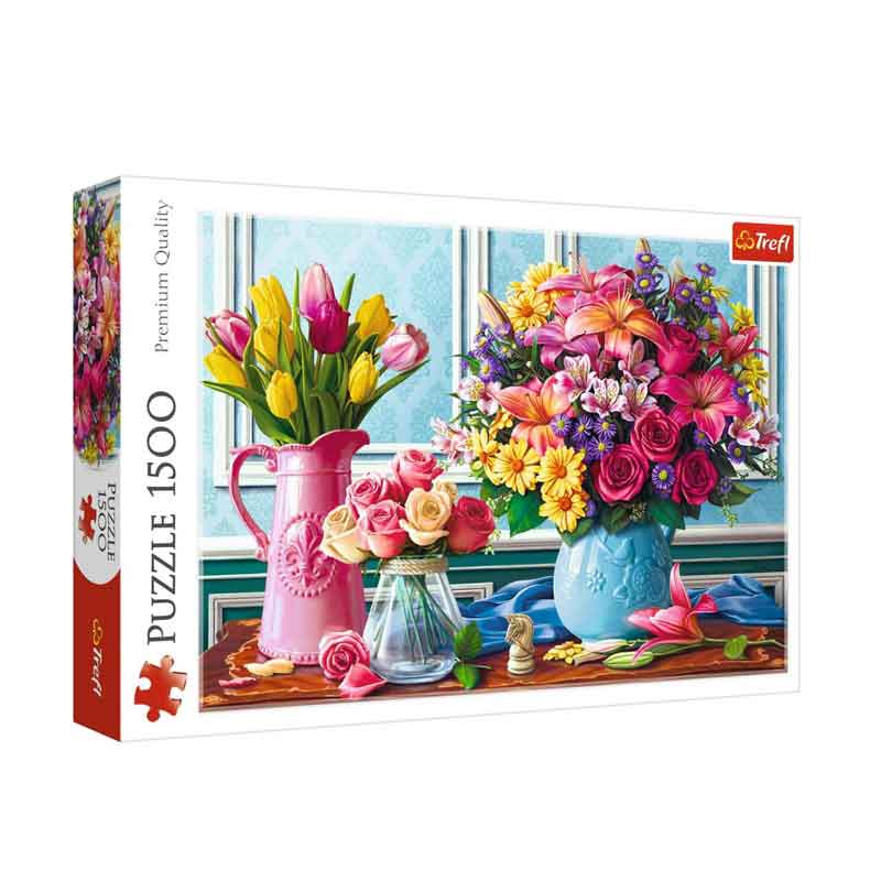 پازل 1500 تکه ترفل مدل Flowers in the Vases کد TR26157