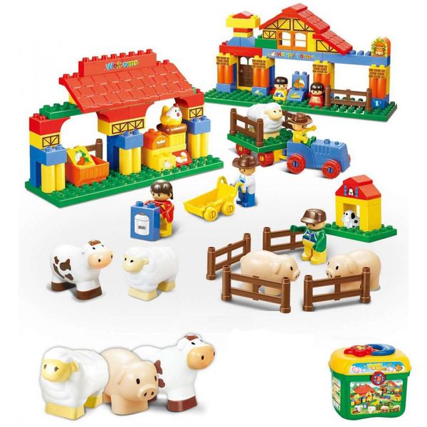اسباب بازی ساختنی اسلوبان مدل Kiddy Bricks Happy Farm M38-B6007