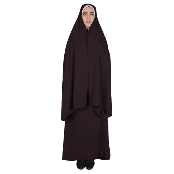 چادر قجری شهر حجاب کد 01 رنگ قهوه ای