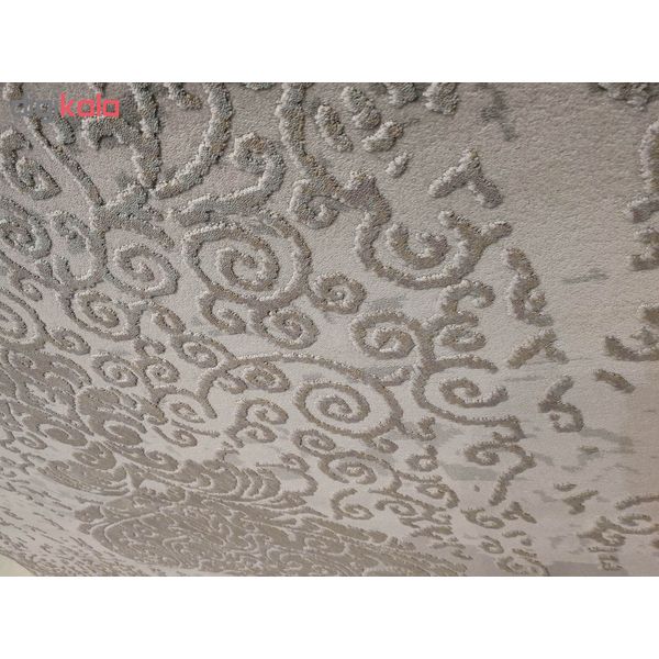 فرش ماشینی زمرد مشهد طرح پتینه کد TA115 زمینه طوسی