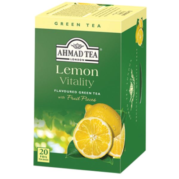بسته چای سبز کیسه ای چای احمد مدل Lemon Vitality