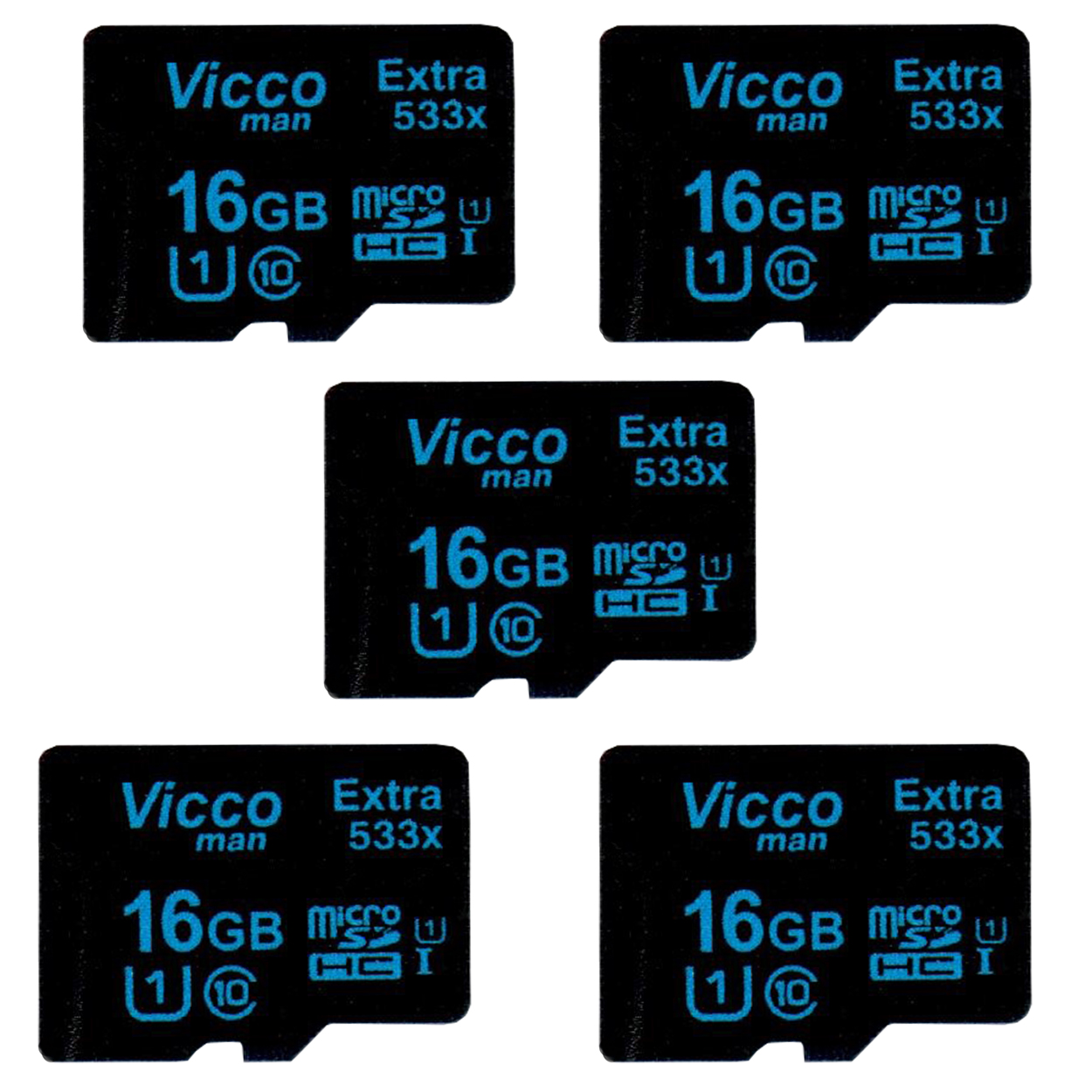 کارت حافظه microSDHC ویکو من مدل Extre 533X کلاس 10 استاندارد UHS-I U1 سرعت80MBps ظرفیت 16 گیگابایت بسته 5 عددی