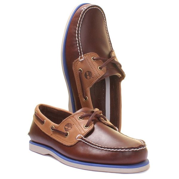 کفش راحتی مردانه تیمبرلند مدل Classic 2 Eye Dark Brown Tan