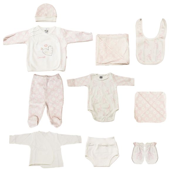 ست لباس نوزادی کارامل مدل 1392 pink