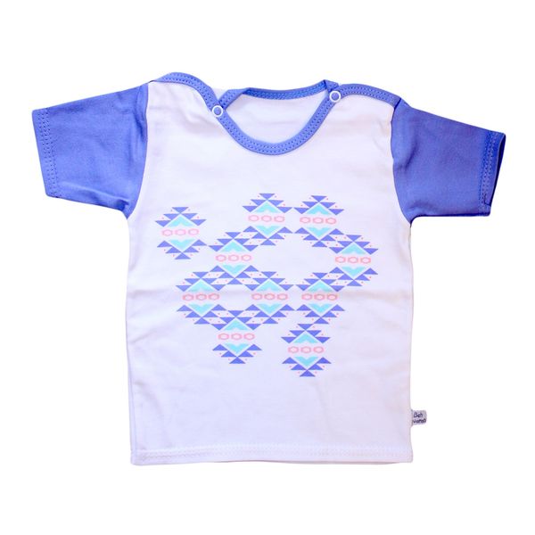 تی شرت آستین کوتاه نوزادی به آوران طرح هندسی کد 02