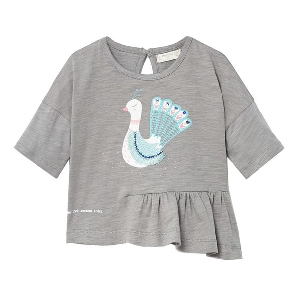 تی شرت نخی طرح دار نوزادی دخترانه - مانگو