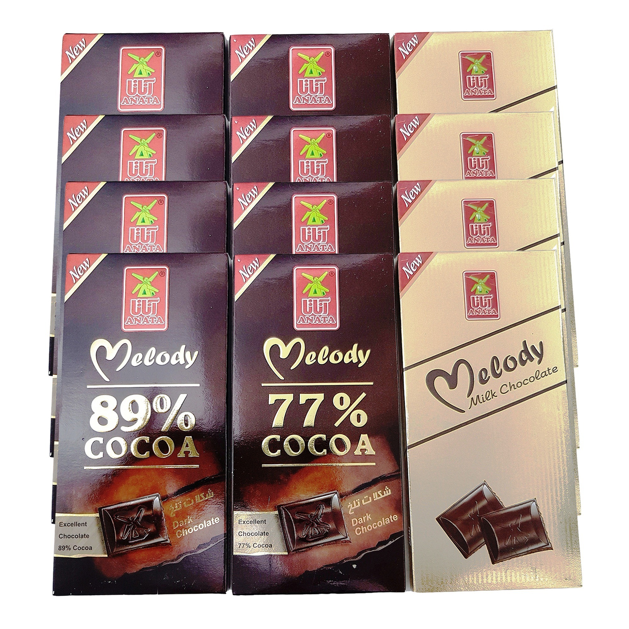 شکلات مخلوط آناتا مقدار 100 گرم بسته 12 عددی