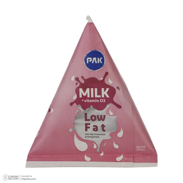 شیر کم چرب پاک - 200 میلی لیتر