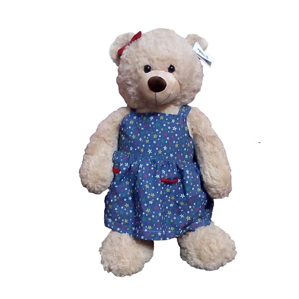 عروسک هلو تویز طرح خرس دختر پیراهندار ارتفاع 70 سانتی متر