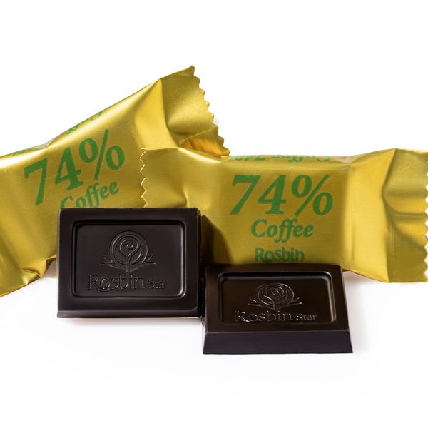 شکلات تلخ 74 درصد قهوه  کریستالی رزبین استار - 90 گرم بسته 6 عددی 