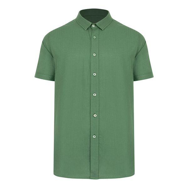 پیراهن آستین کوتاه مردانه باینت مدل 779-1 لینن رنگ سبز