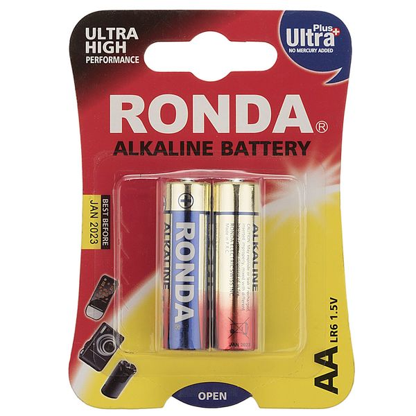 باتری قلمی روندا مدل Ultra Plus Alkaline بسته 2 عددی