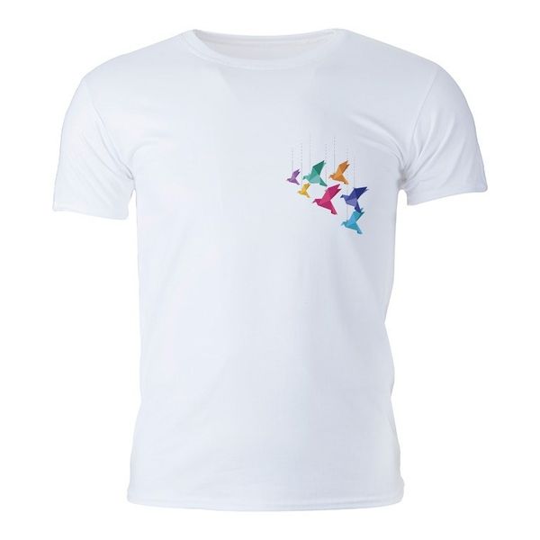 تی شرت مردانه گالری واو طرح پرندگان اوریگامی کد CT10205z