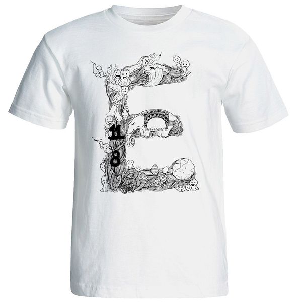 تی شرت آستین کوتاه مردانه شین دیزاین طرح حروف اول اسم E کد 4500