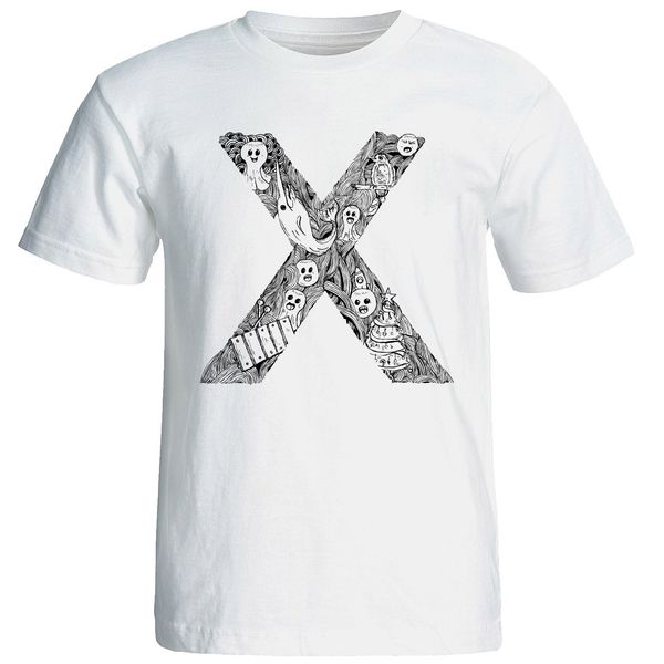 تی شرت آستین کوتاه مردانه شین دیزاین طرح حروف اول اسم X کد 4558