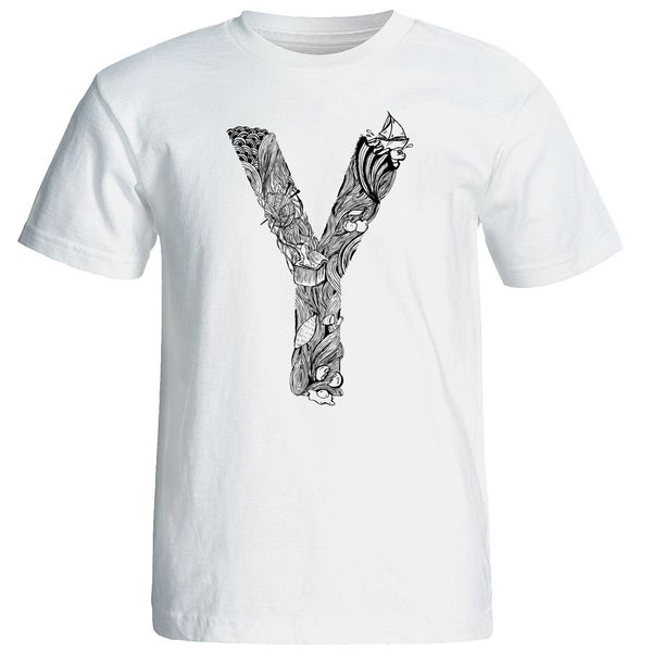 تی شرت آستین کوتاه مردانه شین دیزاین طرح حروف اول اسم Y کد 4559