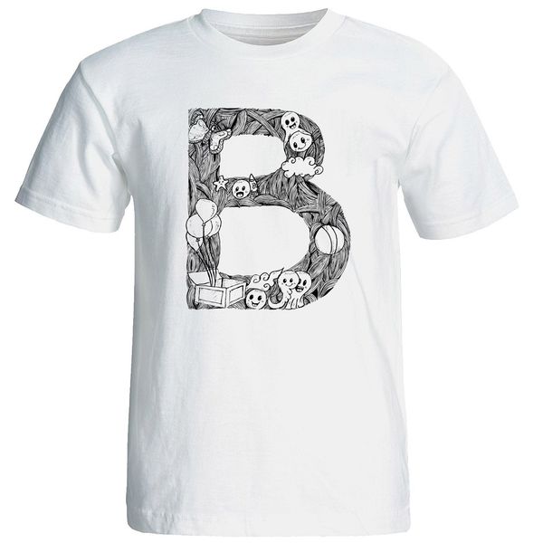 تی شرت آستین کوتاه مردانه شین دیزاین طرح حروف اول اسم B کد 4497