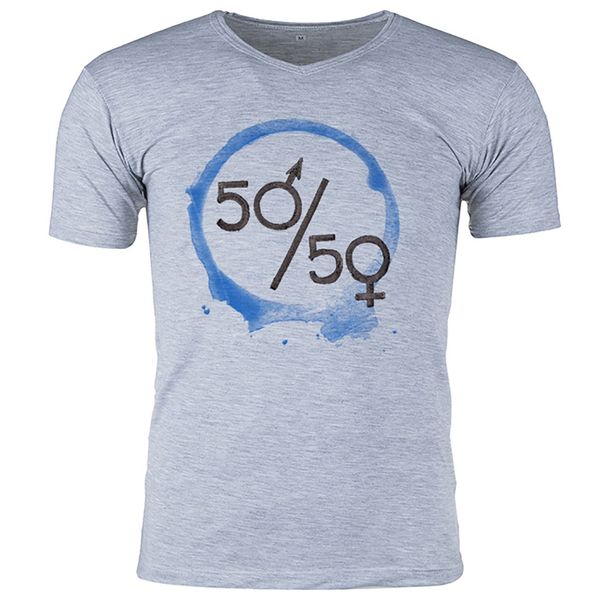 تی شرت مردانه گالری واو طرح پنجاه پنجاه کدCT80301