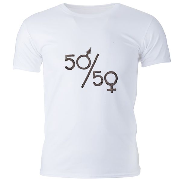 تی شرت مردانه گالری واو طرح پنجاه پنجاه کدCT80305
