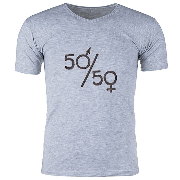 تی شرت مردانه گالری واو طرح پنجاه پنجاه کدCT80305