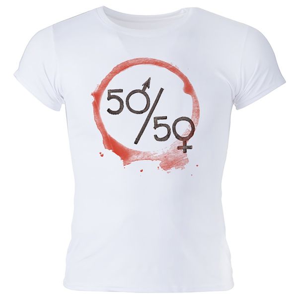 تی شرت زنانه گالری واو طرح پنجاه پنجاه کدCT20303
