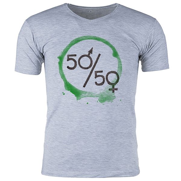 تی شرت مردانه گالری واو طرح پنجاه پنجاه کدCT80304