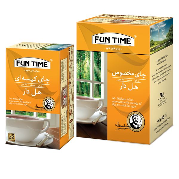 چای هل دار فان تایم - 450 گرم به همراه چای کیسه ای بسته 25 عددی