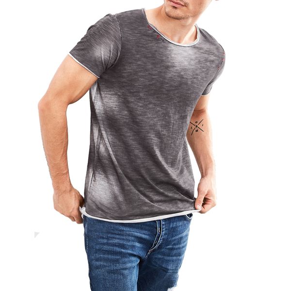 تی شرت نخی یقه گرد مردانه - اس.اولیور
