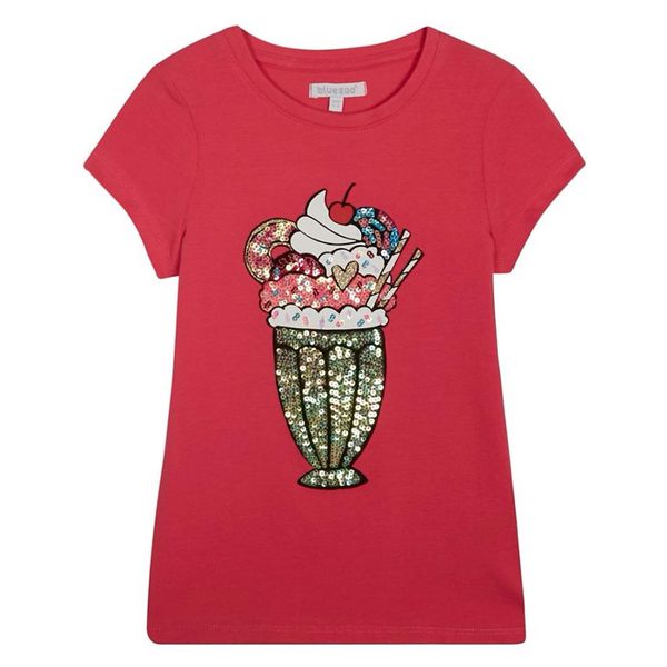 تی شرت نخی یقه گرد دخترانه - بلوزو