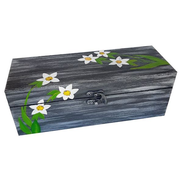 جعبه چوبی مدل سنتی طرح گل کد WB13