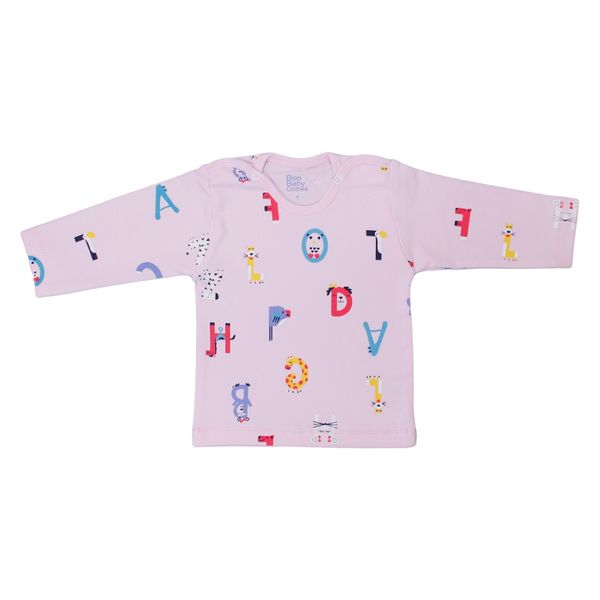 تی شرت آستین بلند نوزاد بیبی بو طرح alphabet
