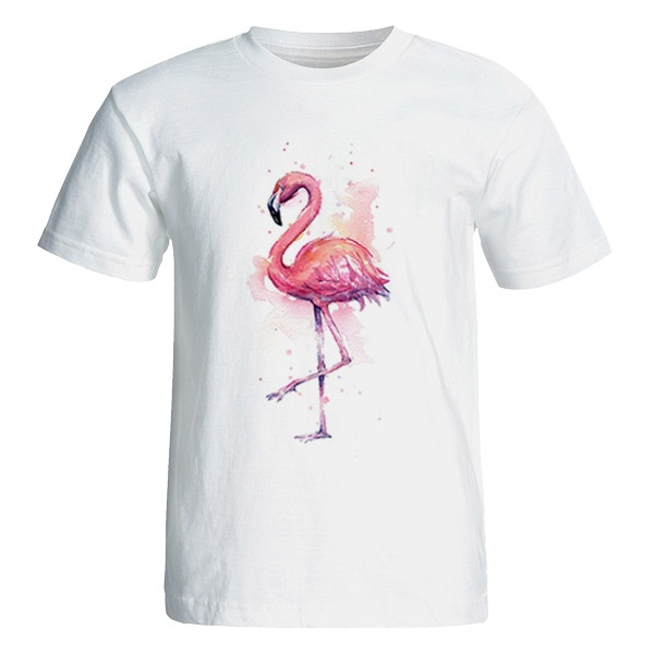 تی شرت آستین کوتاه زنانه طرح فلامینگو کد 35001