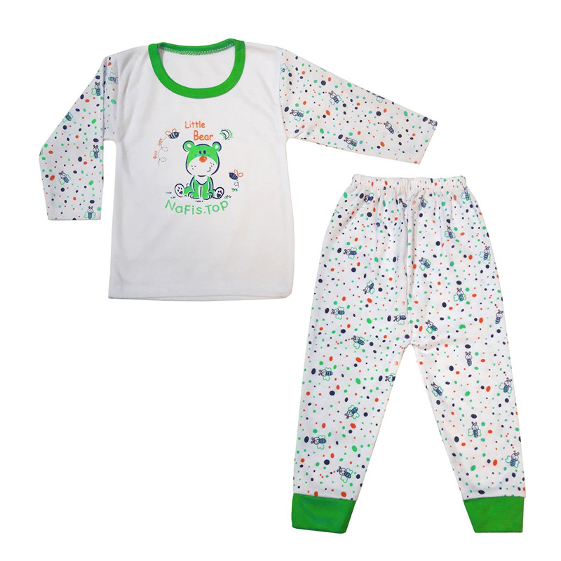 ست تی شرت و شلوار نوزادی مدل Little Bear کد GR3