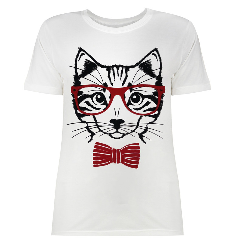 تی شرت زنانه طرح گربه کد SR2097W