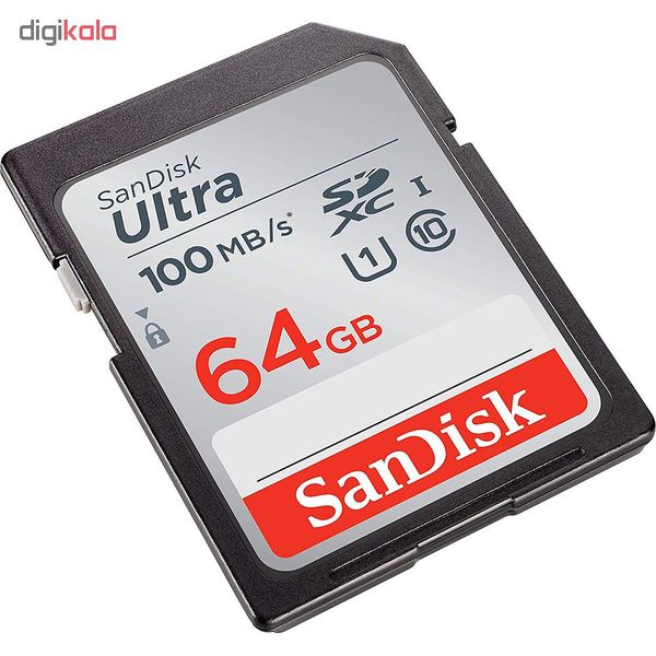 کارت حافظه SDXC سن دیسک مدل Ultra کلاس 10 استاندارد UHS-I U1 سرعت 100MBps ظرفیت 64 گیگابایت