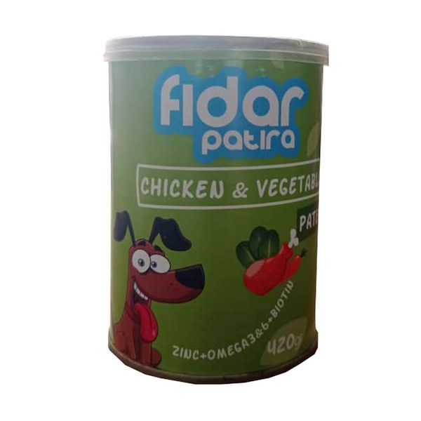 کنسرو غذای سگ فیدار پاتیرا مدل مرغ و سبزیجات وزن 420گرم